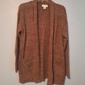 Liz Claiborne Women’s Long Sleeve Open Front Cardigan Sweater Burgundy Passion L